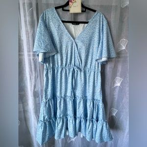 Shein Curve Floral Blue Dress